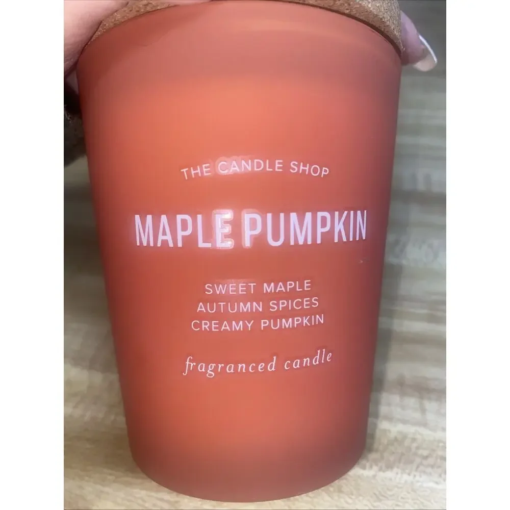 The Candle Shop MAPLE PUMPKIN Single Wick Glass Jar Candle 9 Oz New Unused
